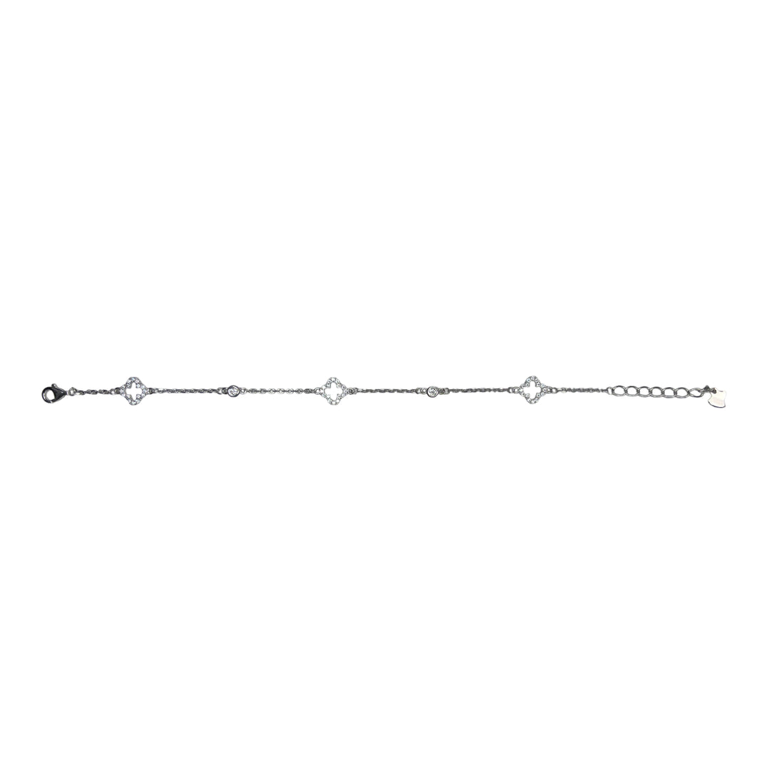 Bracciale Donna Re Mida Argento Quadrifogli Zirconi BR-Djv-9