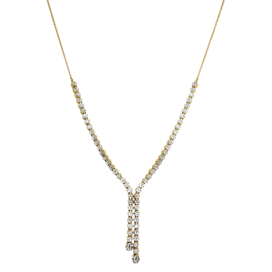 Collana Donna Re Mida Tennis Argento Dorato Fiori Zirconi Bianchi