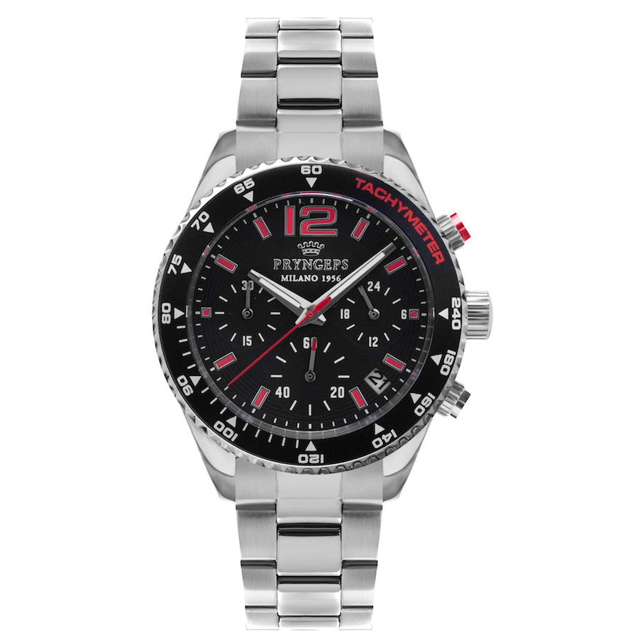 Orologio Uomo Bambino Pryngeps Acciaio Quarzo Data Cronografo CR630/M