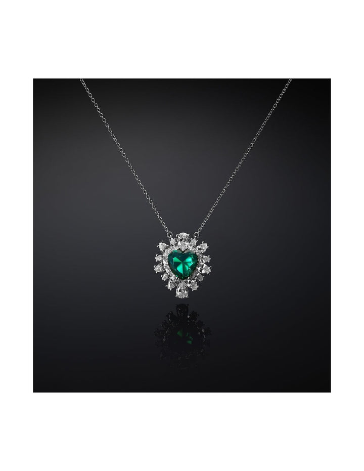 Collana Donna Chiara Ferragni Cuore Verde Zirconi Bianchi J19AWJ02