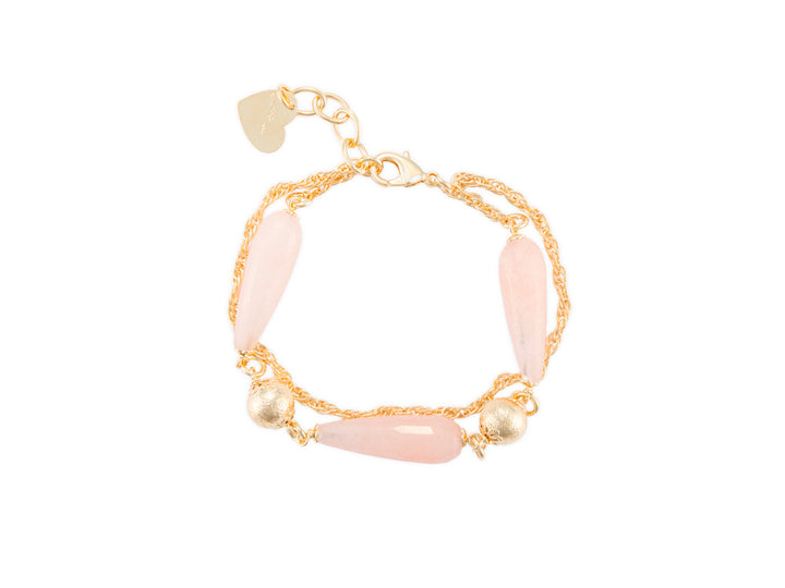 Bracciale Donna Acciaio dorato 4US cesare paciotti con Giada rosa 4UBR7260W