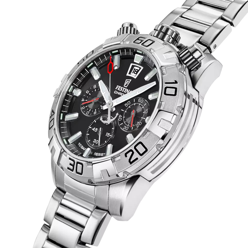 Orologio Uomo Festina Acciaio Cronografo Bullhead Nero F20743/1
