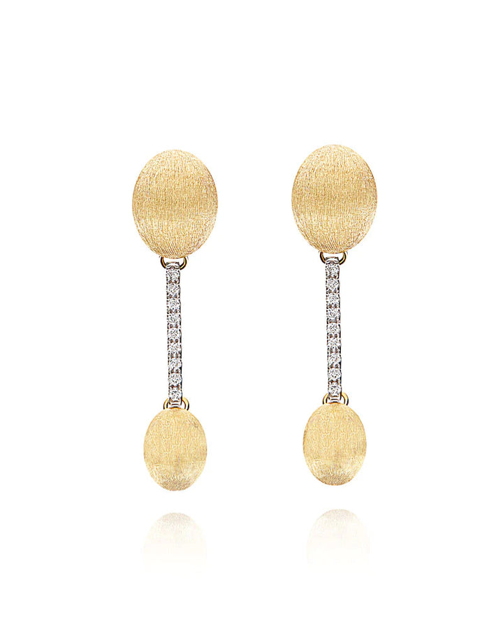 Orecchini Donna Nanis Oro Giallo 18 KT Pendenti Diamanti Pepite OS14-583-GG-IN