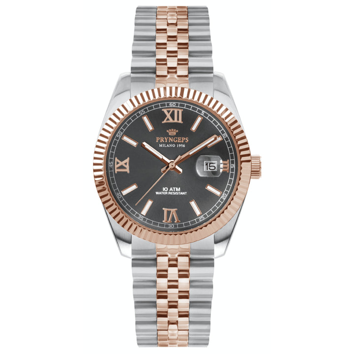 Orologio Uomo Pryngeps Quarzo Acciaio Bicolore Rosè Jubilè A821/2B ANTRACITE