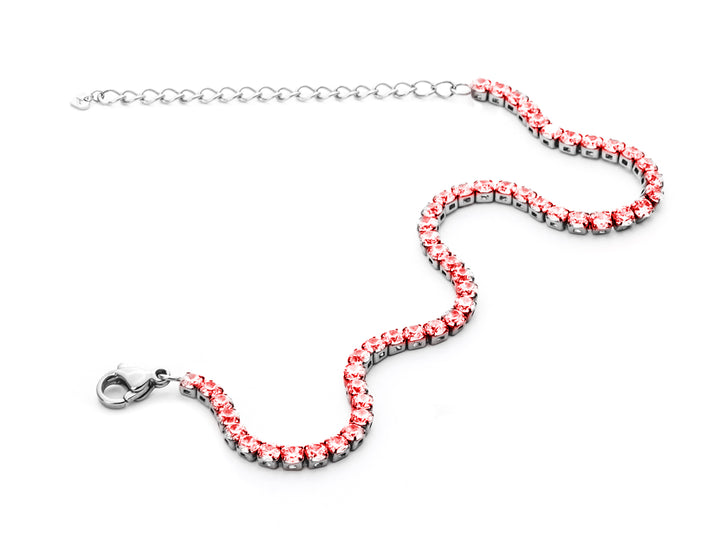 Bracciale Donna 4US Cesare Paciotti Tennis Acciaio Zirconi rossi 4UBR4813W