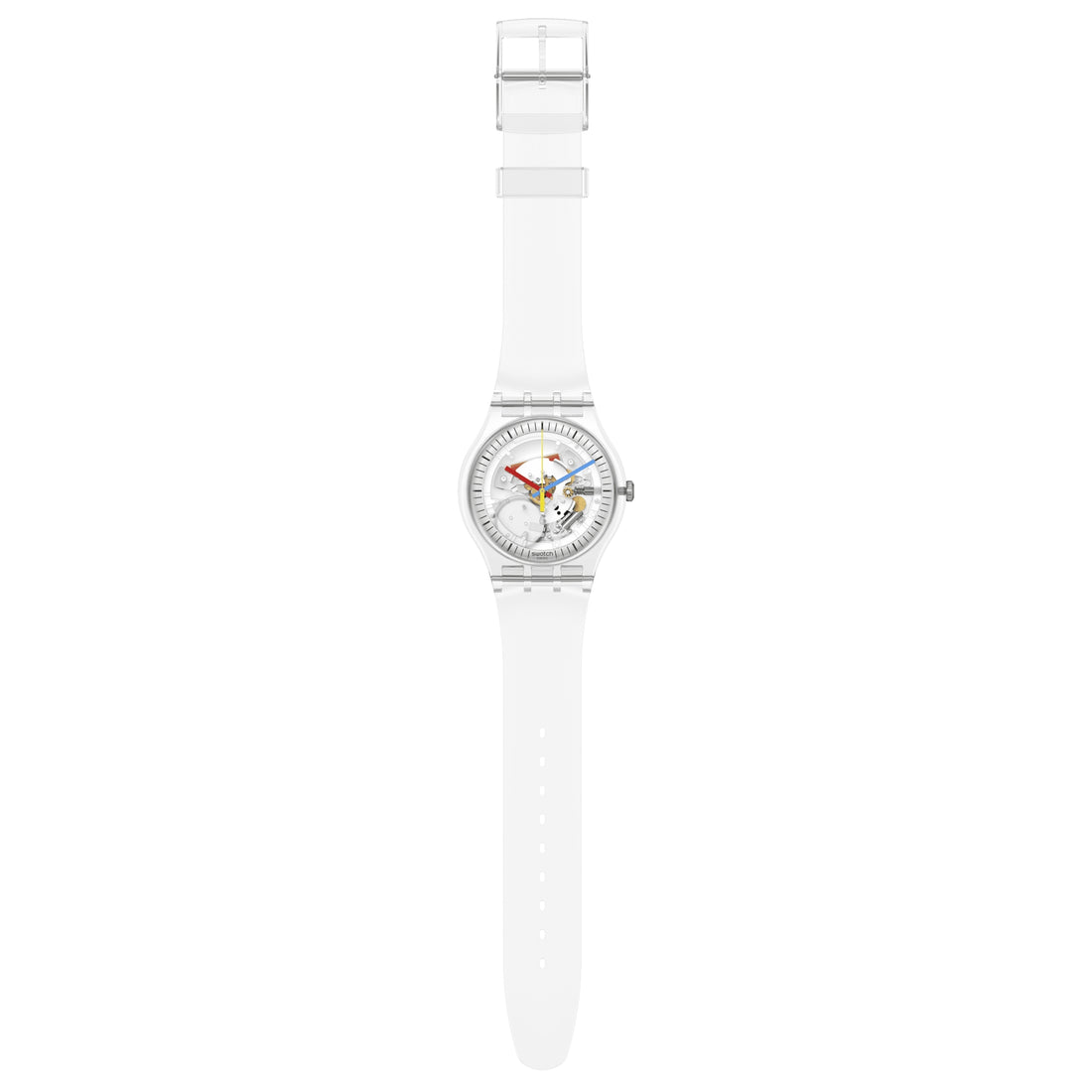 Orologio Uomo Swatch Quarzo Solo Tempo Trasparente Clearly SO29K100