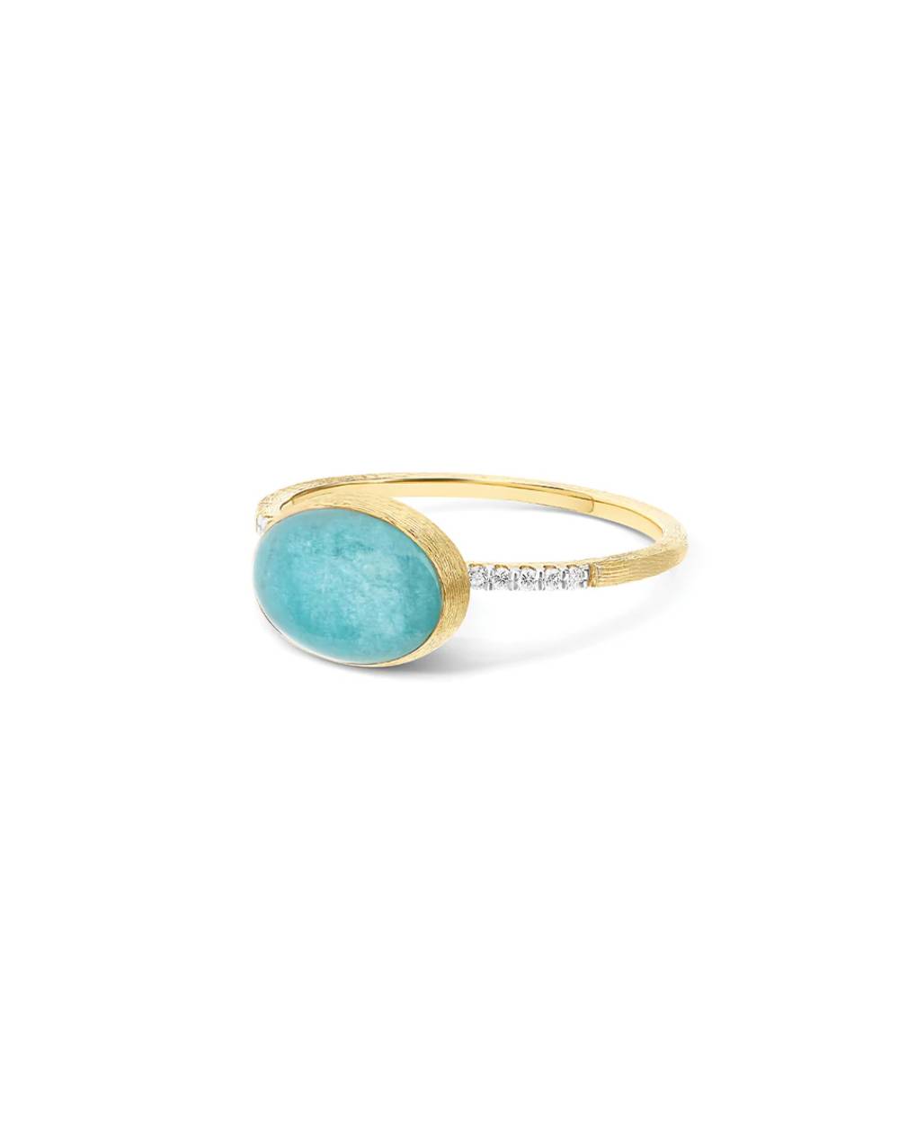 Anello Donna Nanis Oro Giallo 18 KT Diamanti e Pepita amazonite  AS1-609