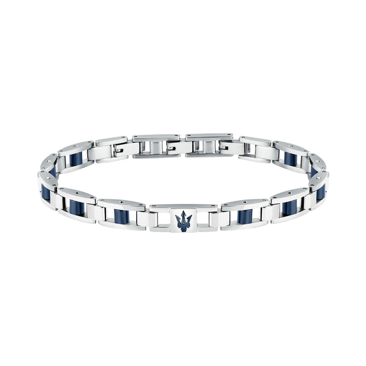 Bracciale Uomo Maserati Acciaio Ceramica Blu Logo Centrale Rosé JM225ATZ59