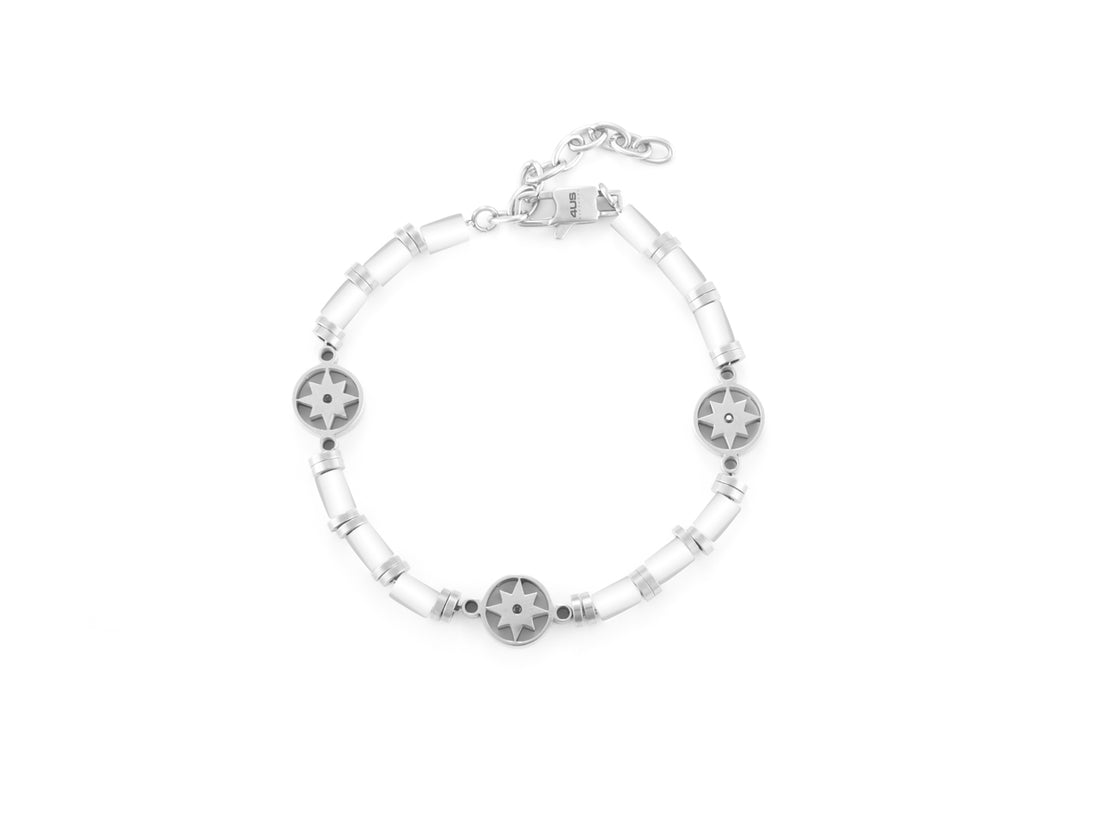 Bracciale Uomo 4US Cesare Paciotti Rosa Dei Venti  ceramica bianca 4UBR6814