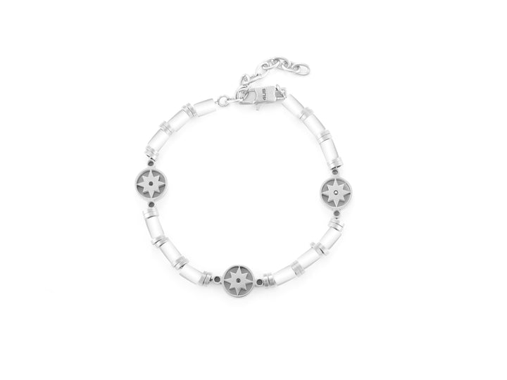 Bracciale Uomo 4US Cesare Paciotti Rosa Dei Venti  ceramica bianca 4UBR6814