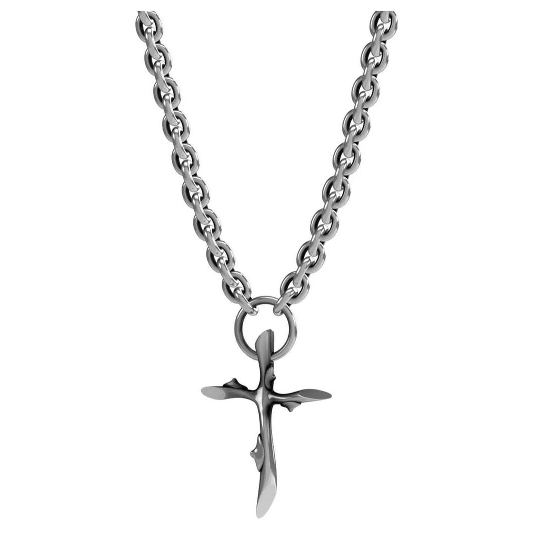 Collana Unisex John Richmond Croce Irregolare Bronzo Argentato JRTP03BW