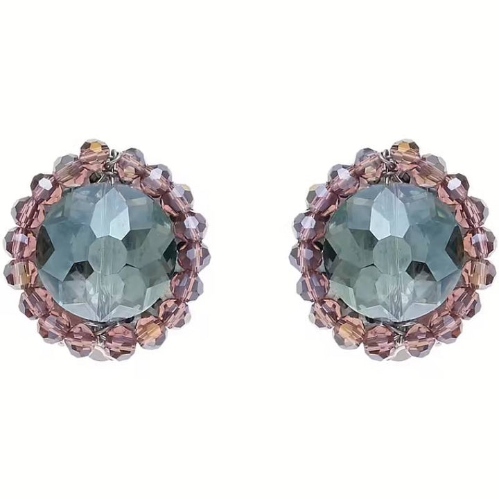 Orecchini Donna Ottaviani Bronzo Argentato Cristalli viola e fumè  5010740