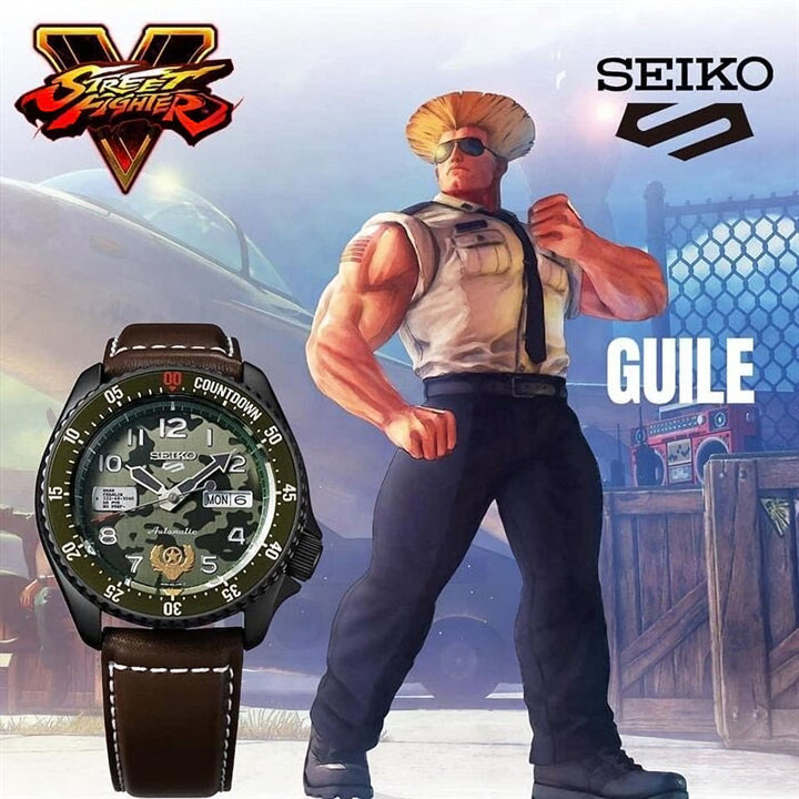 Orologio Uomo Seiko 5 Street Fighter Guile Automatico Military Limited Edition SRPF21K1