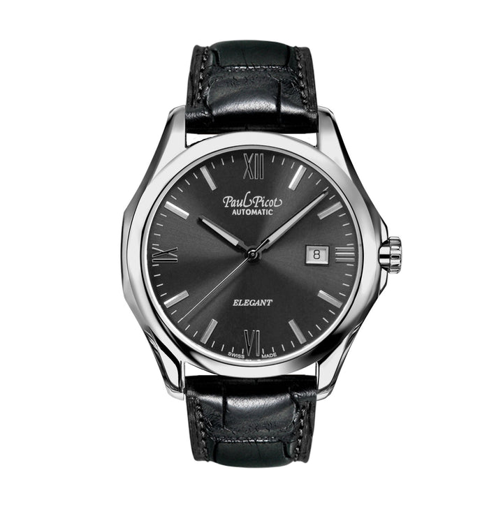Orologio Uomo Paul Picot Elegant Automatico Pelle Nero Acciaio 9253SG