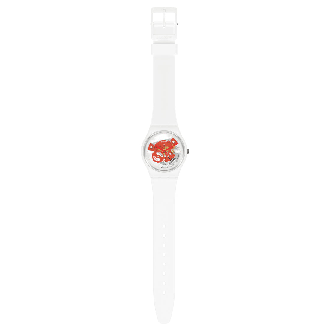 Orologio Uomo Swatch Quarzo Solo Tempo Bioceramic Scheletrato Rosso SO31W104
