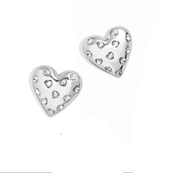 Orecchini Donna Liu Jo Acciaio Cuori Zirconi Bianchi LJ2763