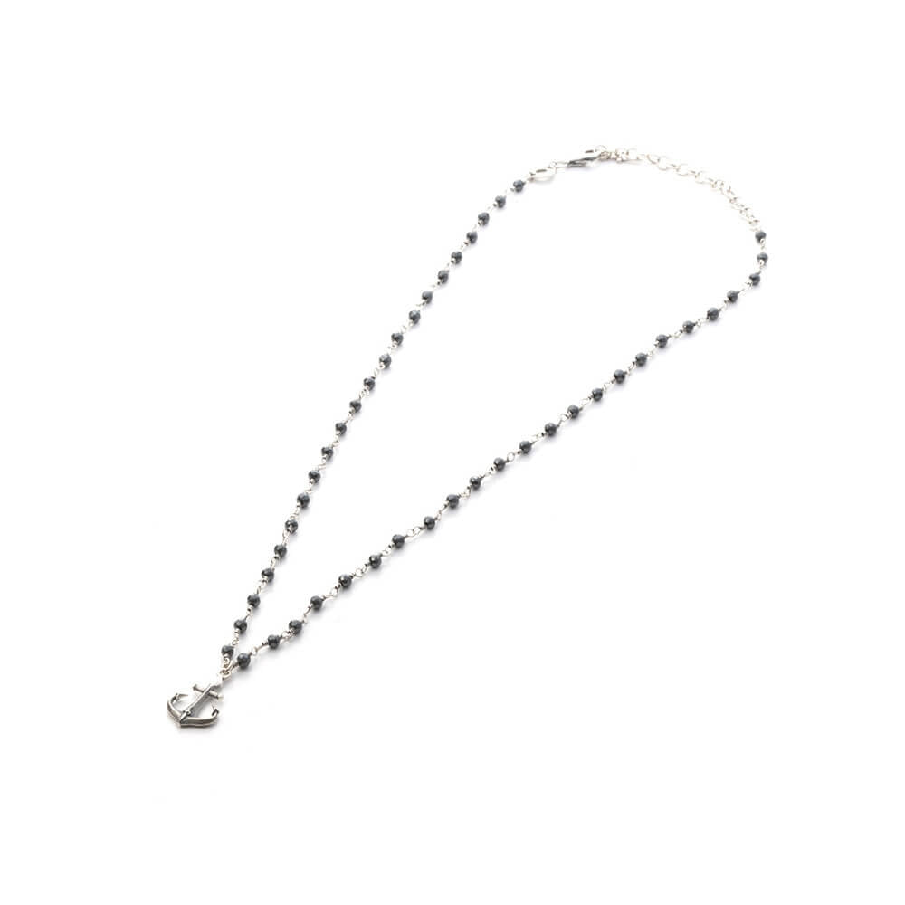 Collana Uomo Cesare Paciotti Argento 925 Biglie Grigie Ancora JPCL1978V