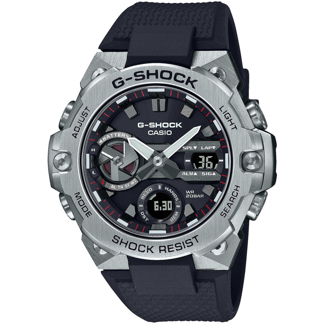 Orologio Uomo Acciaio Gomma Casio Quarzo G-SHOCK G-STEEL GST-B400-1AER Analogico