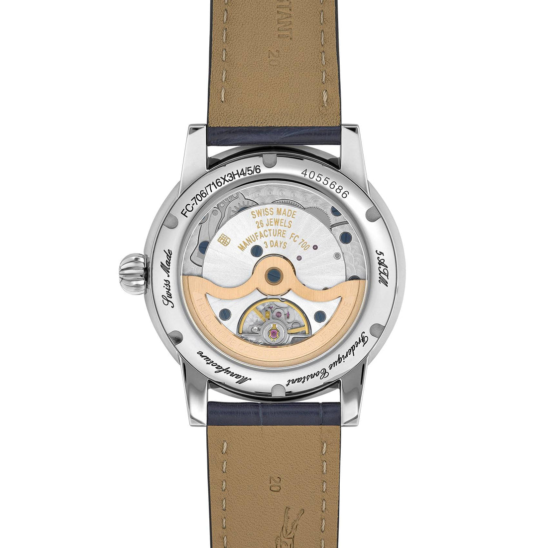 Orologio Uomo Frederique Constant Manifacture MOONPHASE Blu FC-716S3H6