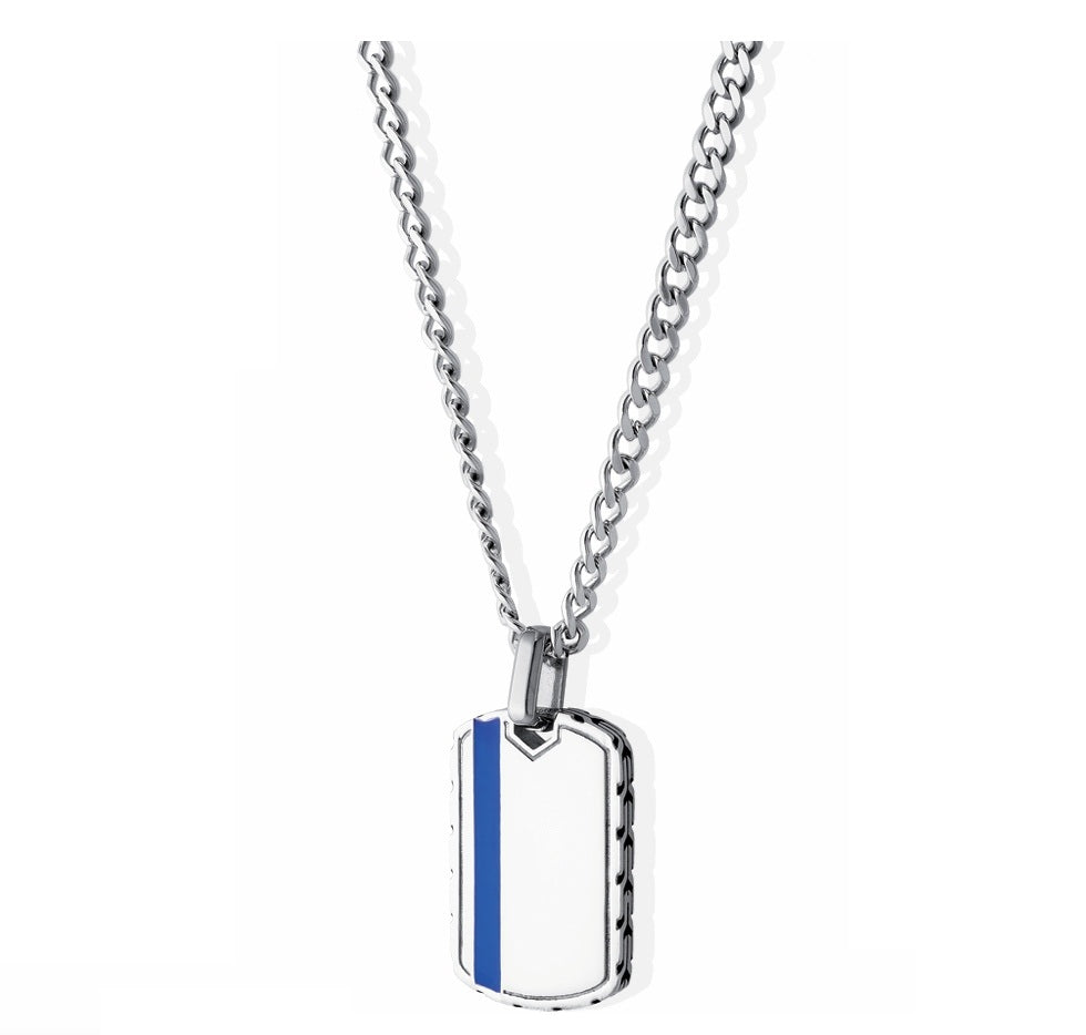 Collana Uomo Liu Jo Acciaio con targhetta rettangolare MLJ584