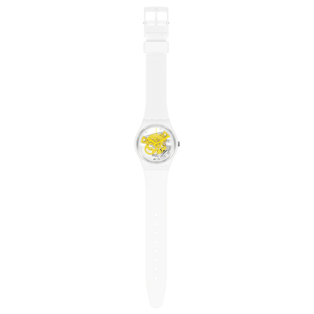 Orologio Uomo Swatch Quarzo Solo Tempo Bioceramic Scheletrato Giallo SO31W105