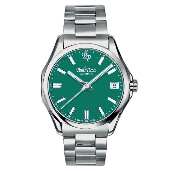 Orologio Uomo Paul Picot Elegant Automatico Verde Acciaio 9253