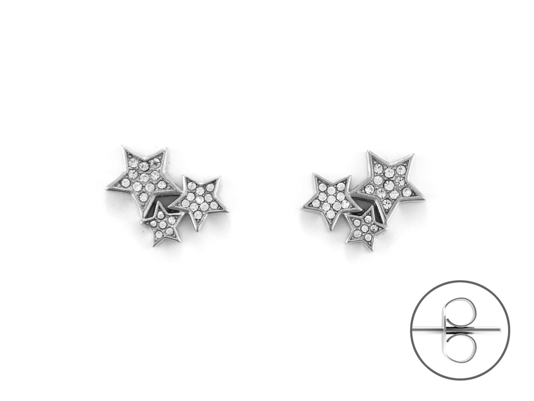 Orecchini Donna pendenti 4US Cesare Paciotti acciaio stelle e pietre  4UOR6528W