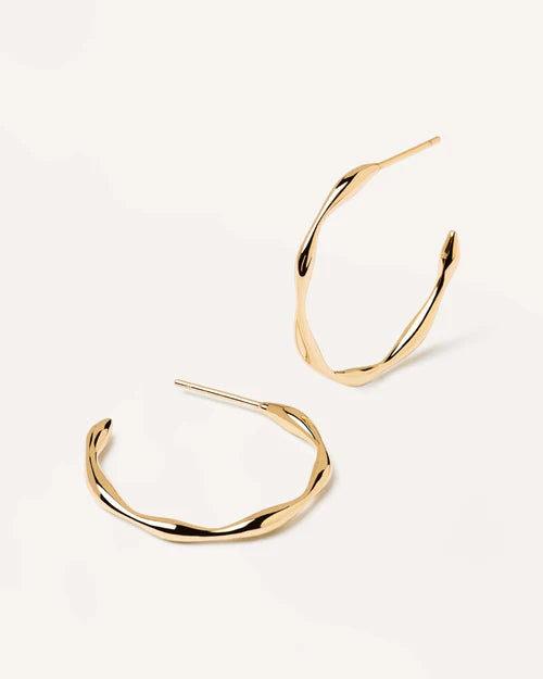 Orecchini Donna PDPaola Argento Dorata 925 Cerchi Grandi Zig Zag AR01-306-U
