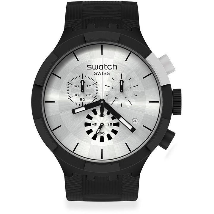 Orologio Uomo Swatch Big Bold Chequered Silver Argentè Cronografo SB02B404