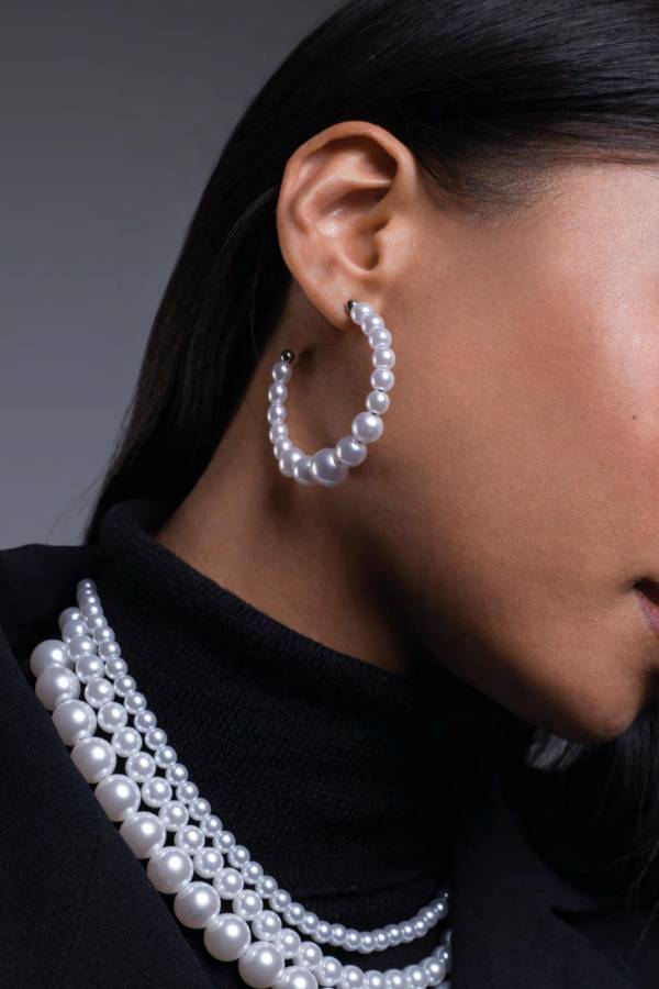 Orecchini Donna 4US Cesare Paciotti Acciaio Perle 4UOR8117W