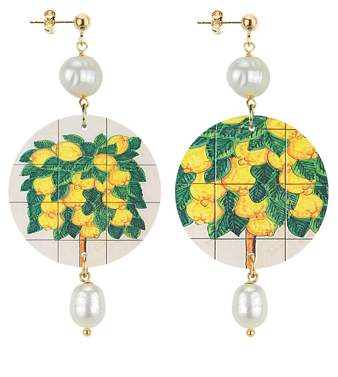 Orecchini Donna Lebole The Circle Perla Limoni Schiacciati D/OR.332