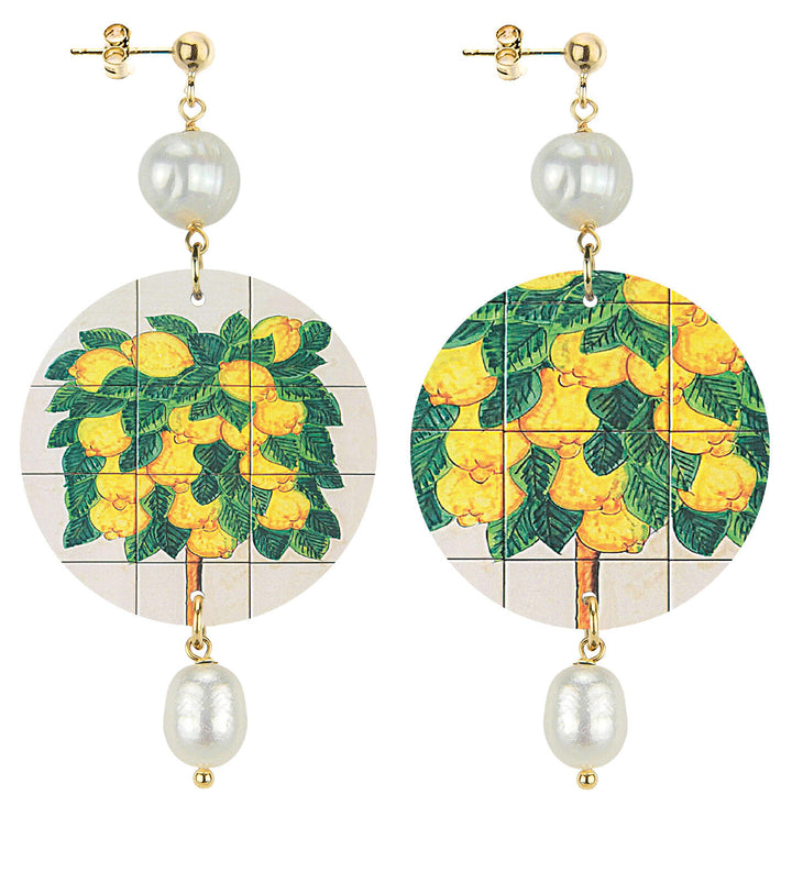 Orecchini Donna Lebole The Circle Perla Limoni Schiacciati D/OR.332