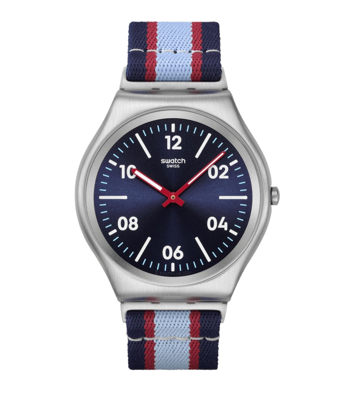 Orologio Unisex Swatch BESIDE THE SEA Skin Blu Rosso SS07S149