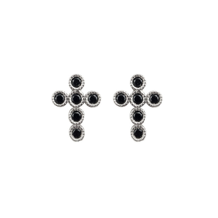 Orecchini Crucis Zirconi Neri Argento 925 AGI128/O-AN
