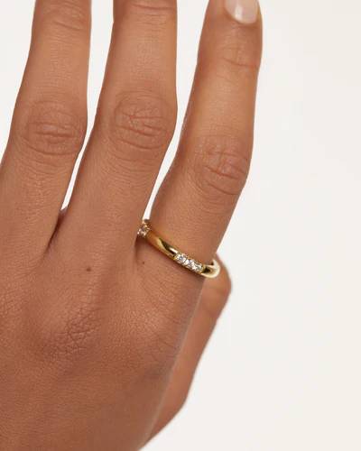 Anello Donna PDPaola Argento 925 Dorato Aperto Zirconi Bianchi AN01-814-12