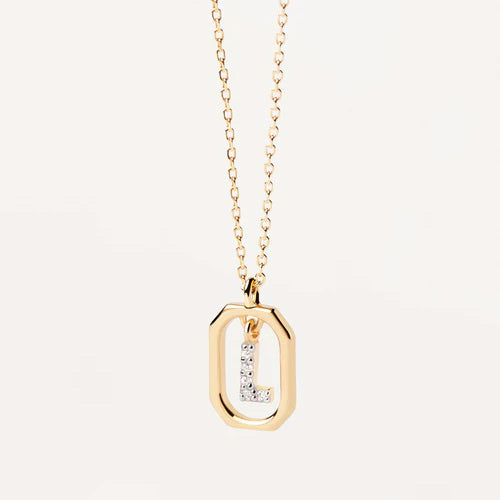 Collana Donna PDPaola Argento 925 Dorato Mini Iniziale L Zirconi CO01-523-U