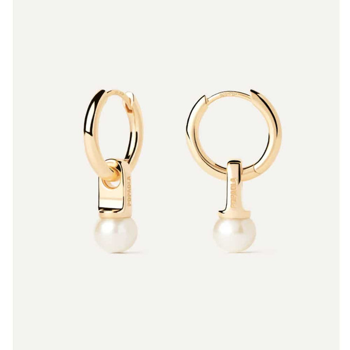Orecchini Donna PDPaola Cerchio Argento 925 Dorato Perla  AR01-C25-U