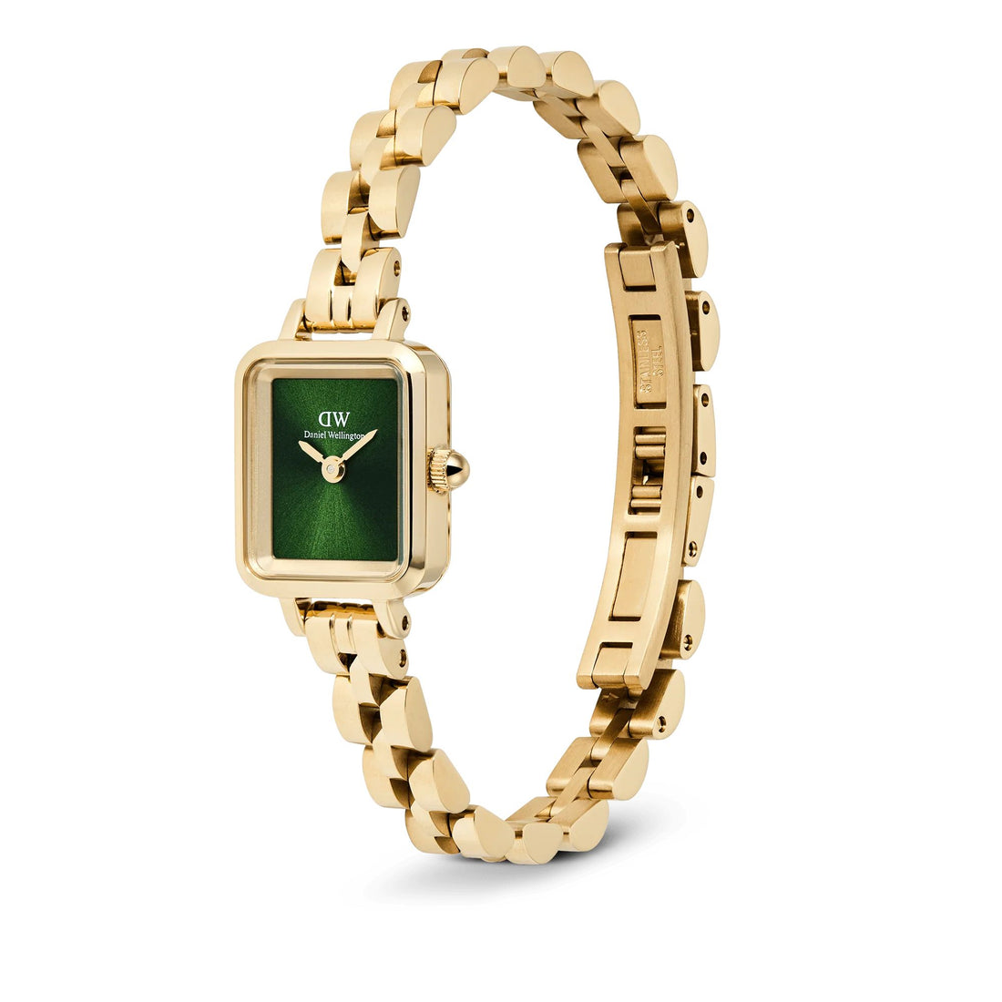 Orologio Donna Daniel Wellington Quadro Mini Acciaio Dorato Verde DW00100852
