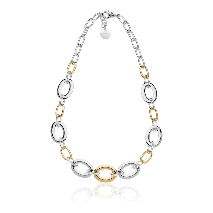 Collana Donna Unoaerre Bronzo Bicolore Dorato Catena Maglia Forzatina 540210