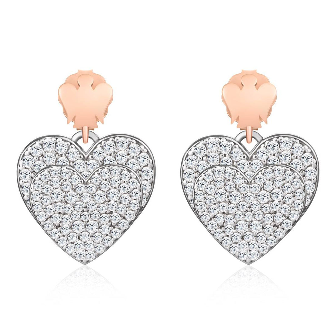 Orecchini Donna Argento 925 Roberto Giannotti Cuore Zirconi Angelo Rosè GIA436