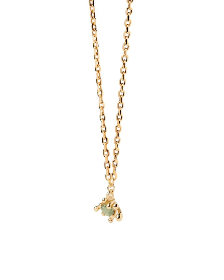 Collana Donna PDPaola Argento 925 Dorato Punto Luce Zircone Verde CO01-961-U