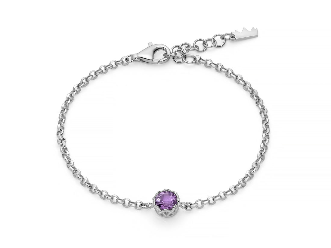Bracciale Donna Miluna Gemma Del Cielo Argento 925 Ametista tondo BRD1118