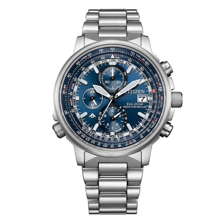 Orologio Uomo Citizen Acciaio Radio Controllato Blu AT8300-58L