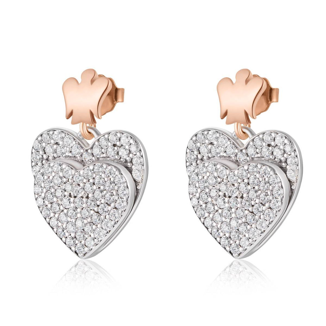 Orecchini Donna Argento 925 Roberto Giannotti Cuore Zirconi Angelo Rosè GIA436
