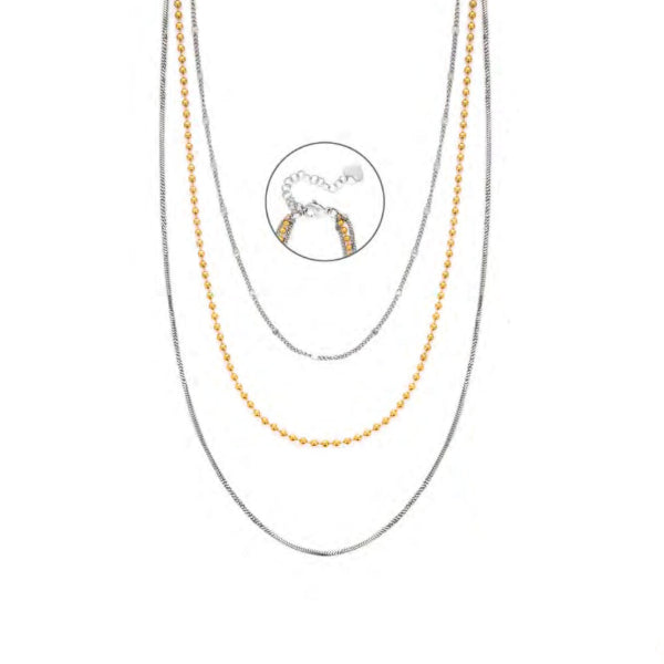 Collana Donna 4US Cesare Paciotti Acciaio Tre Fili Bicolore 4UCL8142W