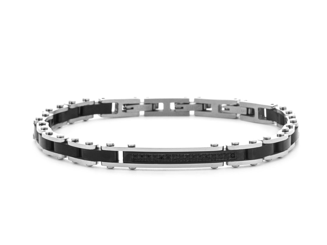 Bracciale Uomo 4US Cesare Paciotti Acciaio con centrale semirigido  con zirconi 4UBR7831