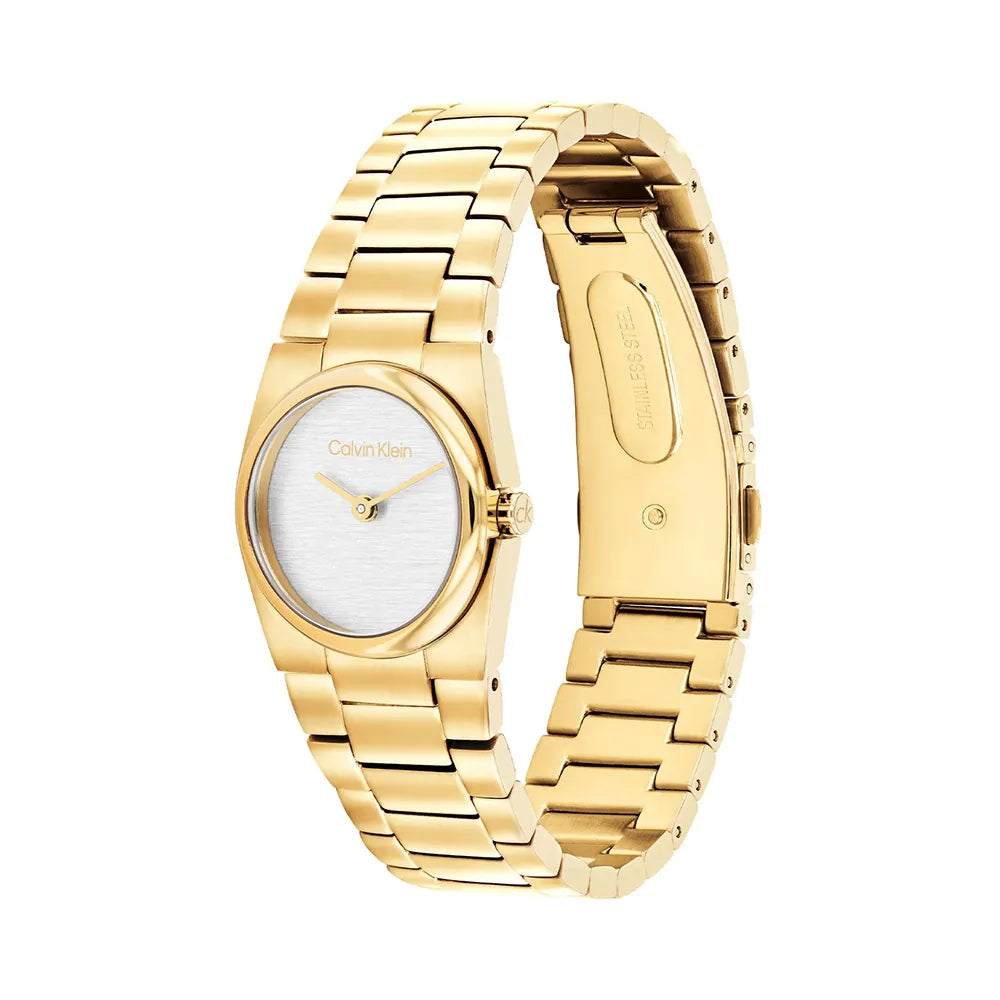 Orologio Donna Acciaio dorato Calvin Klein Quarzo Solo Tempo  Lucido 25100122