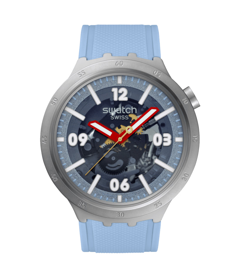 Orologio Uomo Swatch BIG BOLD MOMENT Scheletrato Azzurro SB07S122