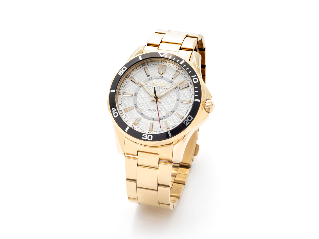 Orologio Uomo 4US Cesare Paciotti Acciaio Dorato Bianco Quarzo T4LS354