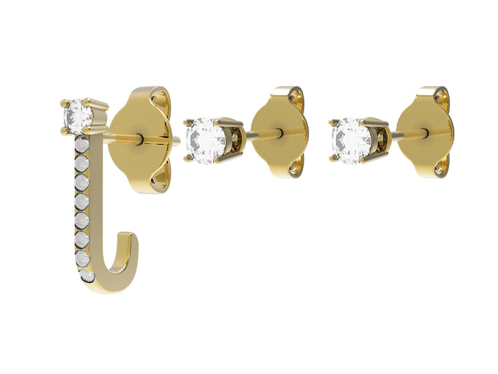 Orecchini Donna Argento 925 4US Cesare Paciotti Tris Punto Luce Zirconi 4UOR5747W